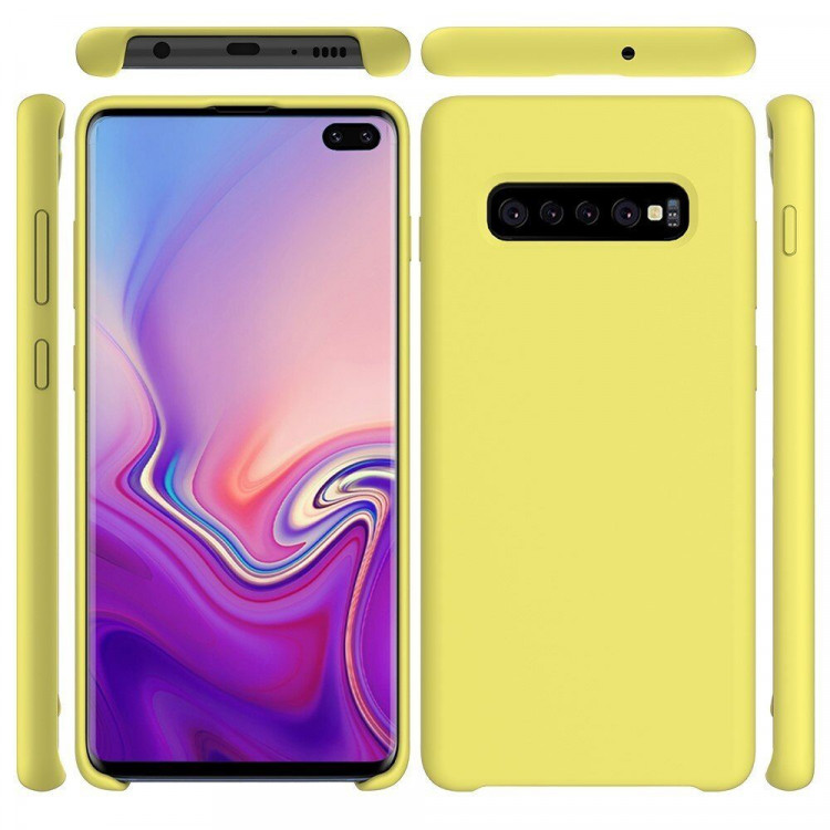 Силиконовый чехол Mobile Shell для Samsung Galaxy S10+ (Plus) (желтый)
