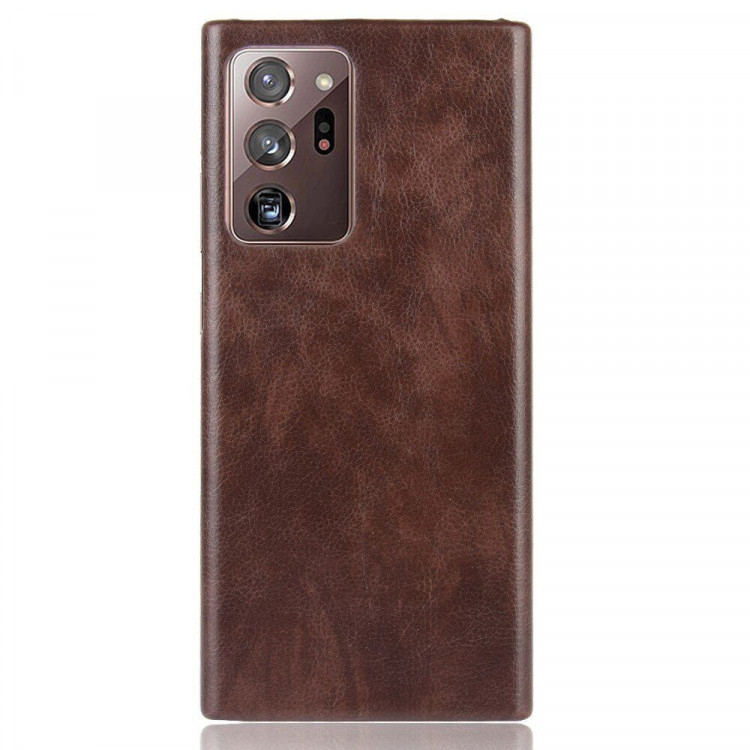 Кожаная накладка-чехол для Samsung Galaxy Note 20 Ultra (коричневый)