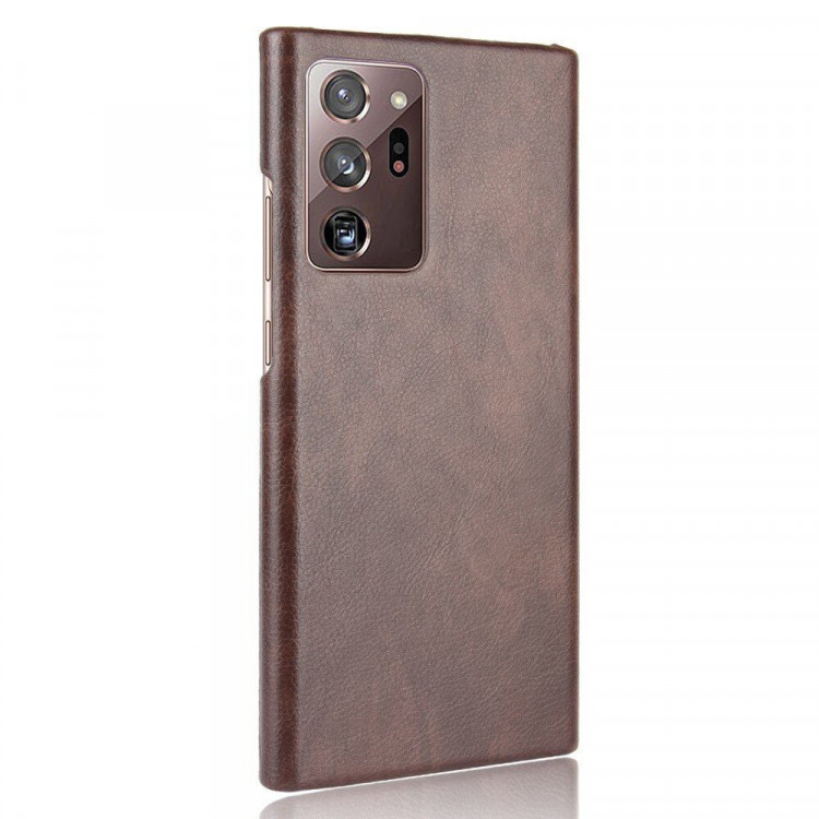 Кожаная накладка-чехол для Samsung Galaxy Note 20 Ultra (коричневый)
