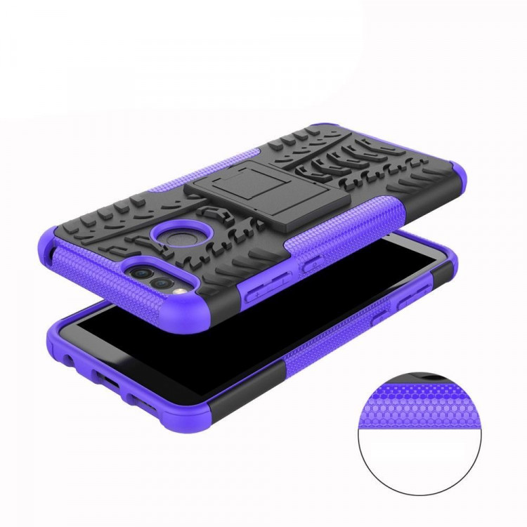 Чехол Hybrid Armor для Huawei Honor 7X (черный + фиолетовый)