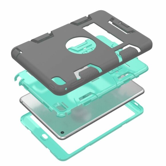 Гибридный TPU чехол для Apple iPad Mini (2019) / iPad Mini 4 (серый + голубой) Гибридный TPU чехол для Apple iPad Mini (2019) / iPad Mini 4 (серый + голубой)