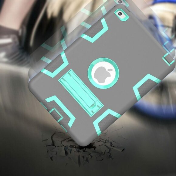 Гибридный TPU чехол для Apple iPad Mini (2019) / iPad Mini 4 (серый + голубой) Гибридный TPU чехол для Apple iPad Mini (2019) / iPad Mini 4 (серый + голубой)