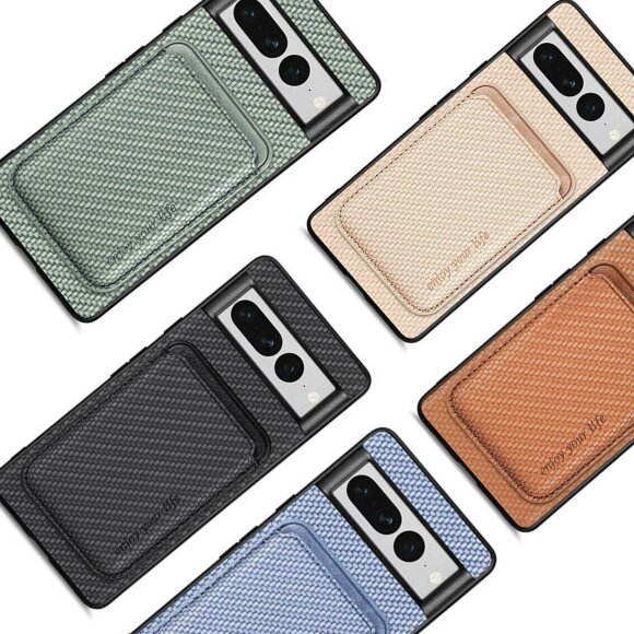 Чехол с магнитным держателем карт для Google Pixel 7 Pro (коричневый) Чехол с магнитным держателем карт для Google Pixel 7 Pro (коричневый)