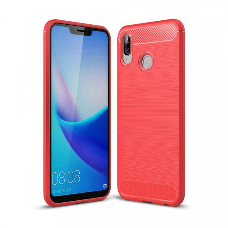 Чехол-накладка Carbon Fibre для Huawei Honor Play (красный)