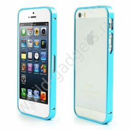 Металлический бампер для iPhone 5 / 5S (голубой)