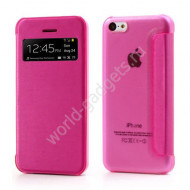 Тонкий чехол с окном для iPhone 5C (малиновый) Тонкий чехол с окном для iPhone 5C (малиновый)