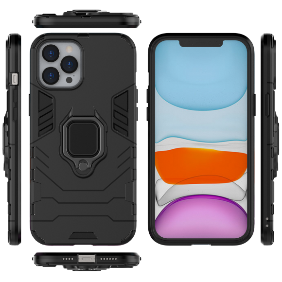 Чехол Armor Ring Holder для iPhone 12 Pro Max (черный)