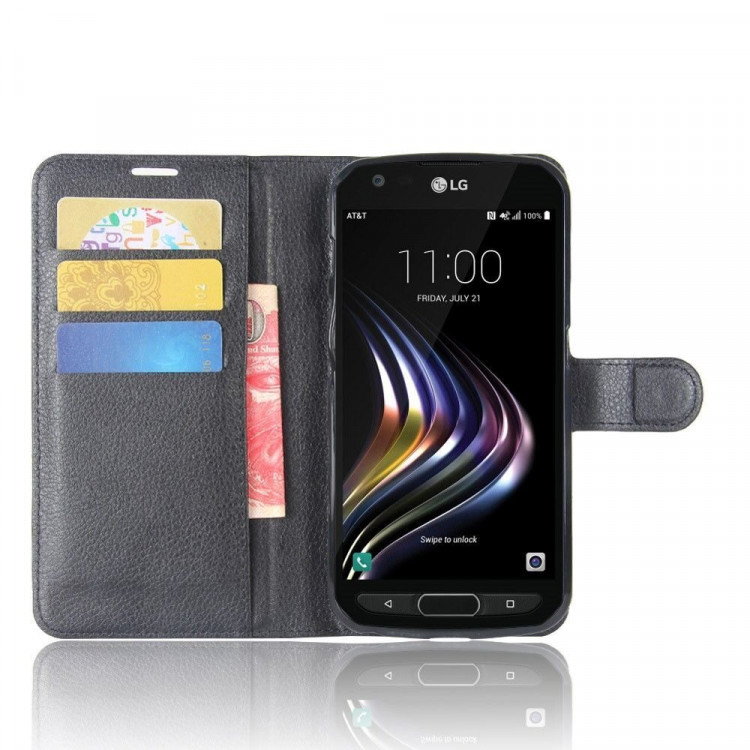 Чехол с визитницей для LG X venture M710DS (черный)
