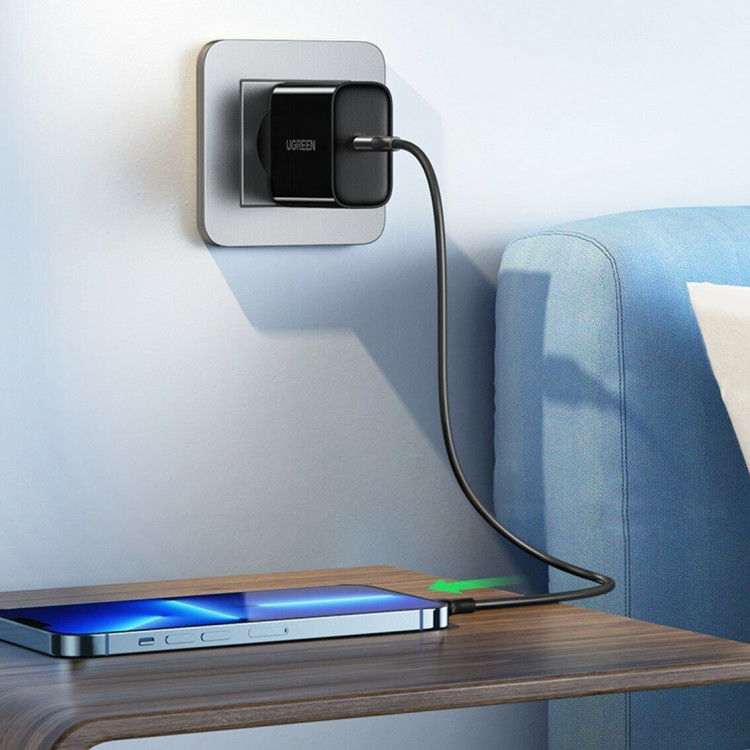 Сетевое зарядное устройство Ugreen USB C 20W PD, цвет черный