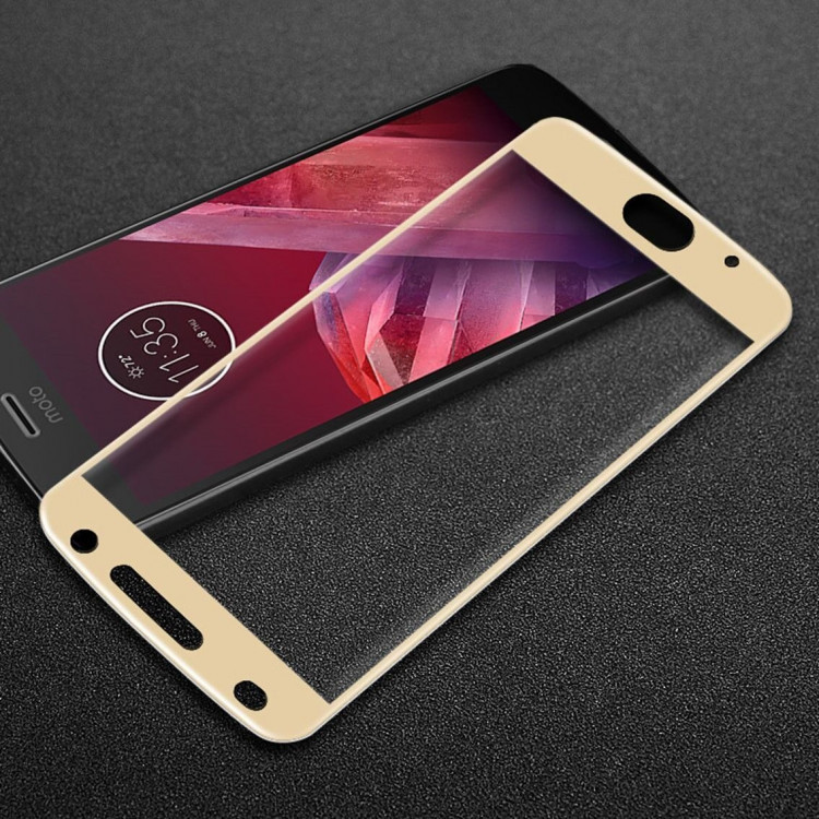 Защитное стекло 3D для Motorola Moto Z2 Play (золотой)