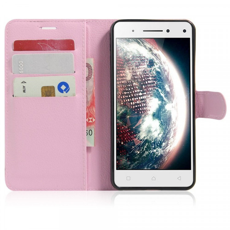 Чехол с визитницей для Lenovo Vibe S1 Lite (розовый)
