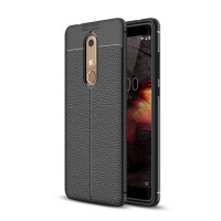 Чехол-накладка Litchi Grain для Nokia 5.1 (черный)