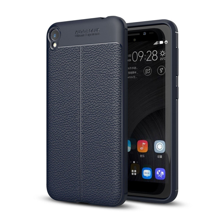 Чехол-накладка Litchi Grain для ASUS ZenFone Live ZB501KL (темно-синий)