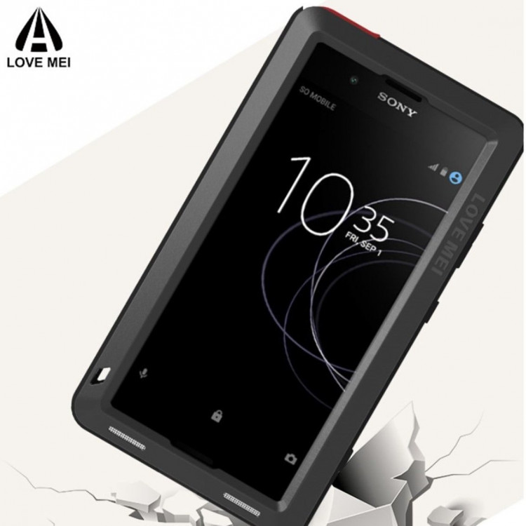 Гибридный чехол LOVE MEI для Sony Xperia XA1 Plus (черный)
