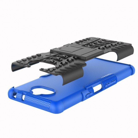 Чехол Hybrid Armor для Sony Xperia 10 (черный + голубой)