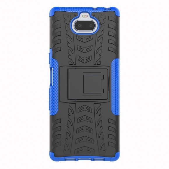 Чехол Hybrid Armor для Sony Xperia 10 (черный + голубой)