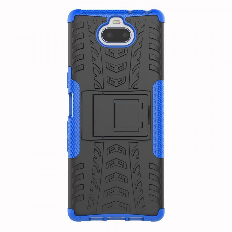 Чехол Hybrid Armor для Sony Xperia 10 (черный + голубой)