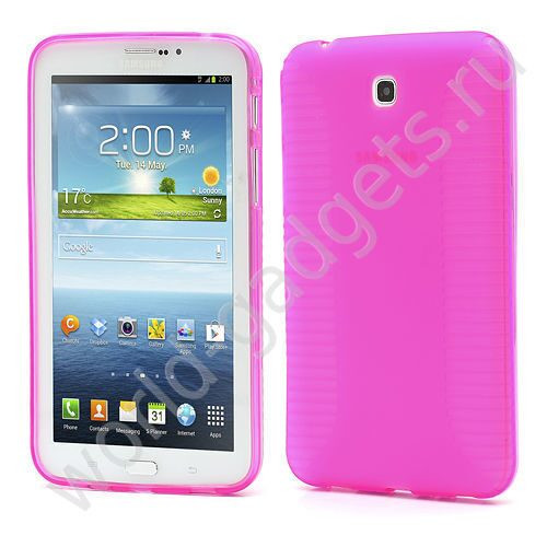 Нескользящий чехол для Samsung Galaxy Tab 3 / P3200 (розовый)