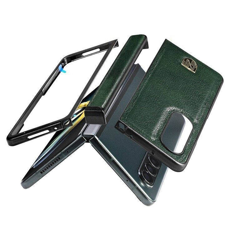 Чехол из натуральной кожи для Samsung Galaxy Z Fold4 (зеленый)