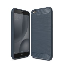 Чехол-накладка Carbon Fibre для Xiaomi Mi5C (темно-синий)