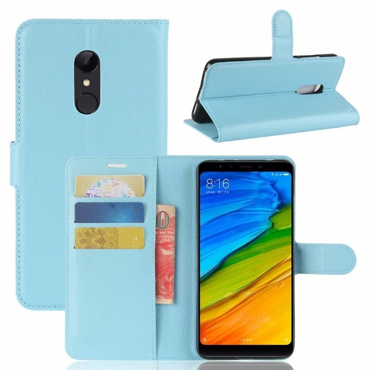 Чехол с визитницей для Xiaomi Redmi 5 (голубой)