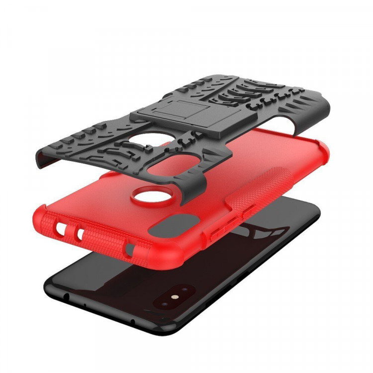Чехол Hybrid Armor для Xiaomi Redmi Note 6 Pro (черный + красный)