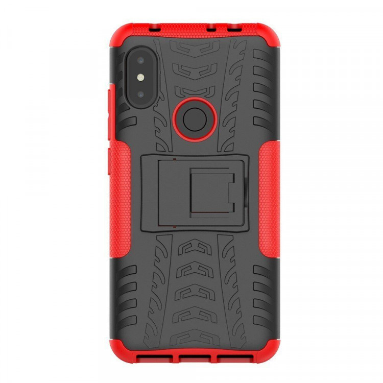 Чехол Hybrid Armor для Xiaomi Redmi Note 6 Pro (черный + красный)