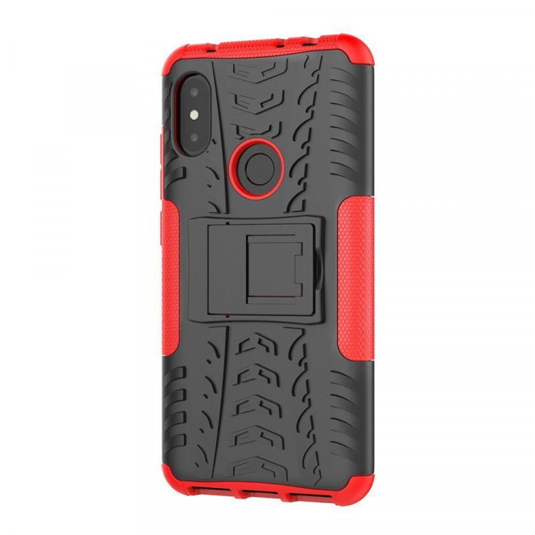 Чехол Hybrid Armor для Xiaomi Redmi Note 6 Pro (черный + красный)