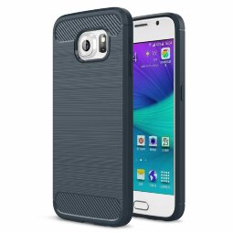 Чехол-накладка Carbon Fibre для Samsung Galaxy S6 (темно-синий)