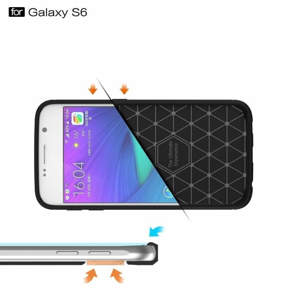 Чехол-накладка Carbon Fibre для Samsung Galaxy S6 (темно-синий) Чехол-накладка Carbon Fibre для Samsung Galaxy S6 (темно-синий)