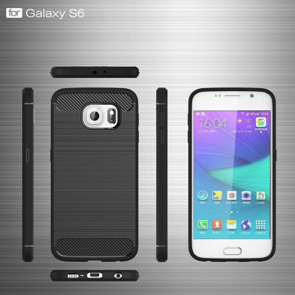 Чехол-накладка Carbon Fibre для Samsung Galaxy S6 (темно-синий) Чехол-накладка Carbon Fibre для Samsung Galaxy S6 (темно-синий)