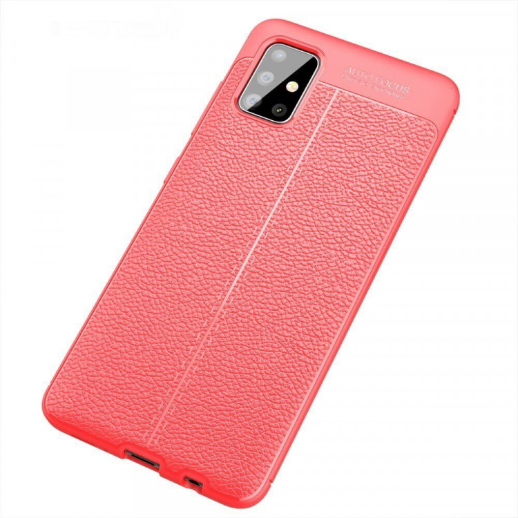 Чехол-накладка Litchi Grain для Samsung Galaxy A51 (красный)