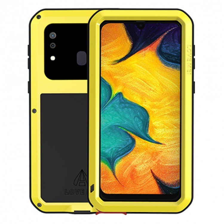 Гибридный чехол LOVE MEI для Samsung Galaxy A30 / Galaxy A20 (желтый)