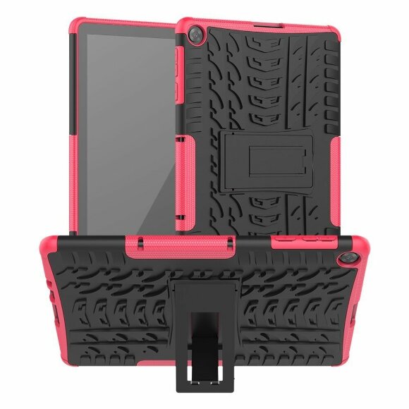Чехол Hybrid Armor для Huawei MatePad T10 / T10s / C5e / C3 / Honor Pad X8 / X8 Lite / X6 (черный + розовый)