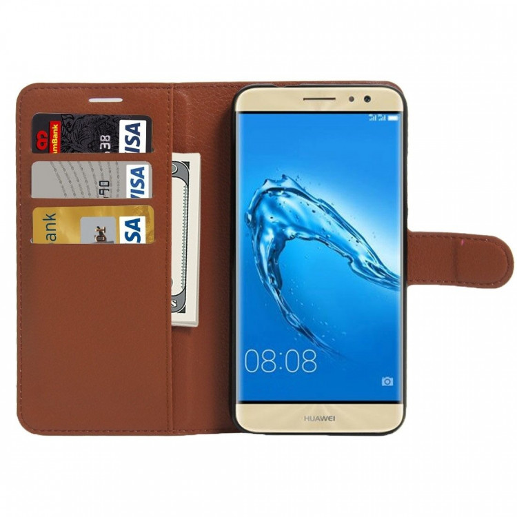 Чехол с визитницей для Huawei Nova Plus / Huawei G9 Plus (коричневый)