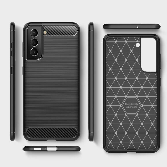 Чехол-накладка Carbon Fibre для Samsung Galaxy S22 (черный) Чехол-накладка Carbon Fibre для Samsung Galaxy S22 (черный)