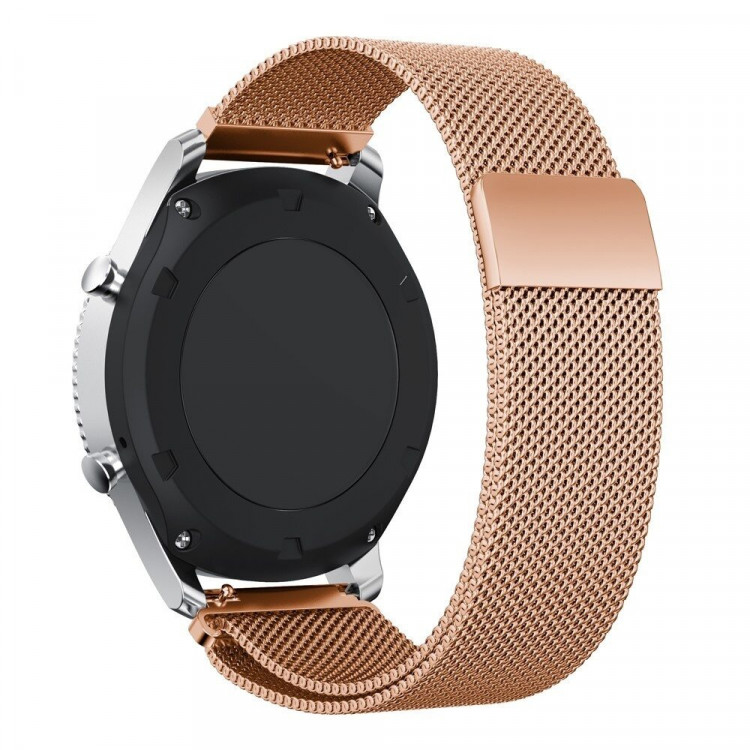 Миланский сетчатый браслет Luxury для Samsung Gear S3 Frontier / S3 Classic / Galaxy Watch 46мм / Watch 3 (45мм) (розовое золото)
