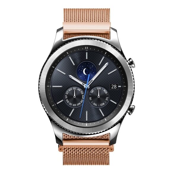 Миланский сетчатый браслет Luxury для Samsung Gear S3 Frontier / S3 Classic / Galaxy Watch 46мм / Watch 3 (45мм) (розовое золото) Миланский сетчатый браслет Luxury для Samsung Gear S3 Frontier / S3 Classic / Galaxy Watch 46мм / Watch 3 (45мм) (розовое золото)