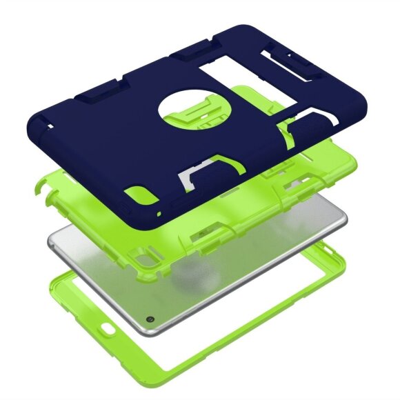 Гибридный TPU чехол для Apple iPad Mini (2019) / iPad Mini 4 (темно-синий + зеленый) Гибридный TPU чехол для Apple iPad Mini (2019) / iPad Mini 4 (темно-синий + зеленый)