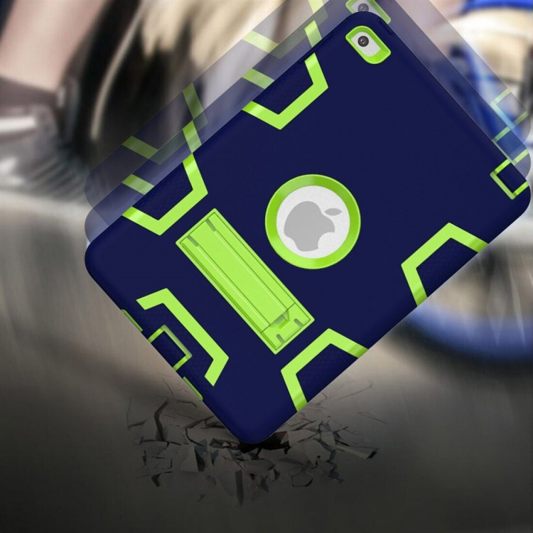 Гибридный TPU чехол для Apple iPad Mini (2019) / iPad Mini 4 (темно-синий + зеленый)