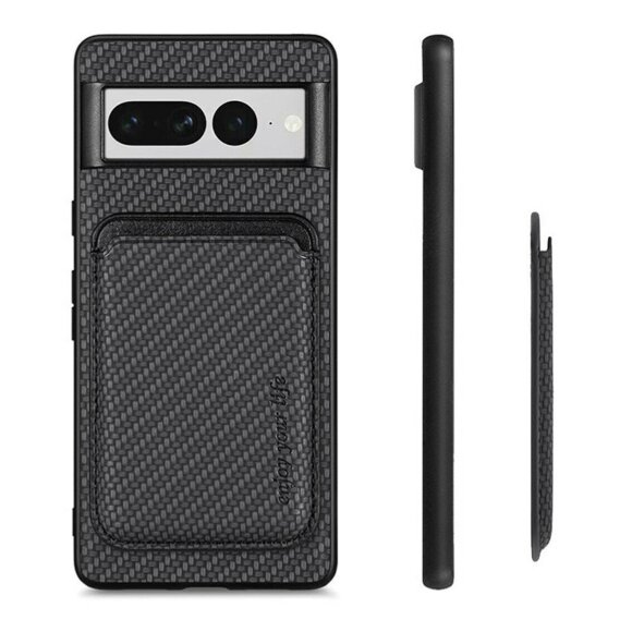 Чехол с магнитным держателем карт для Google Pixel 7 Pro (черный) Чехол с магнитным держателем карт для Google Pixel 7 Pro (черный)