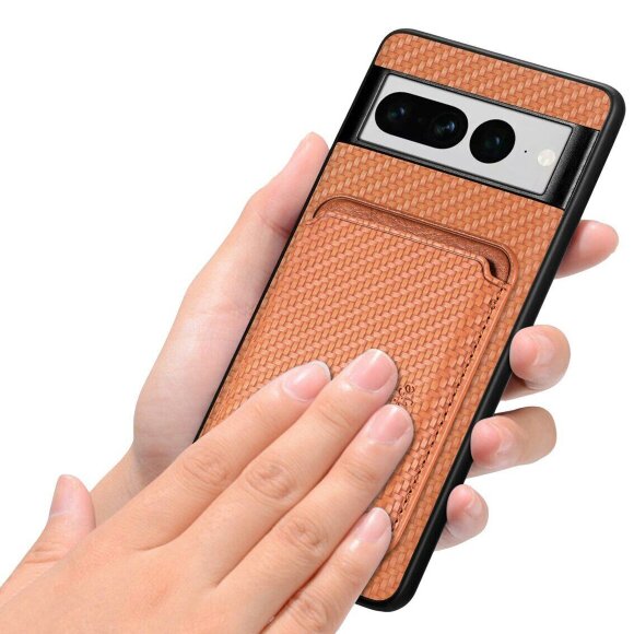 Чехол с магнитным держателем карт для Google Pixel 7 Pro (черный) Чехол с магнитным держателем карт для Google Pixel 7 Pro (черный)