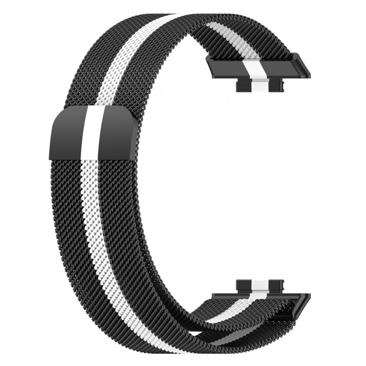 Миланский браслет для для Huawei Watch Fit 2 (черный+белый)