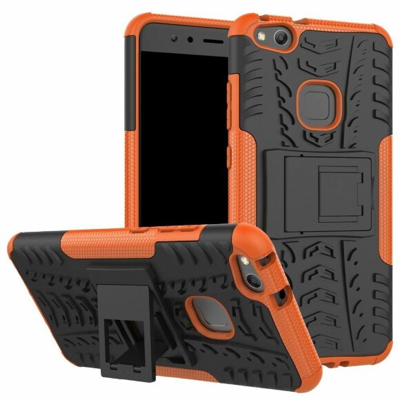 Чехол Hybrid Armor для Huawei P10 Lite (черный + оранжевый)
