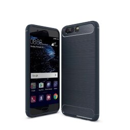 Чехол-накладка Carbon Fibre для Huawei P10 Plus (темно-синий)