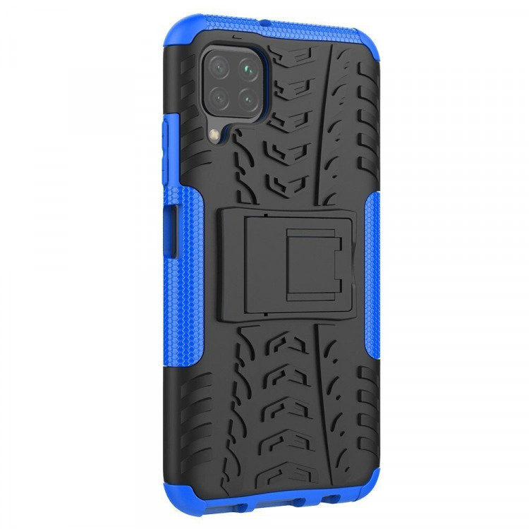 Чехол Hybrid Armor для Huawei P40 lite (черный + голубой)