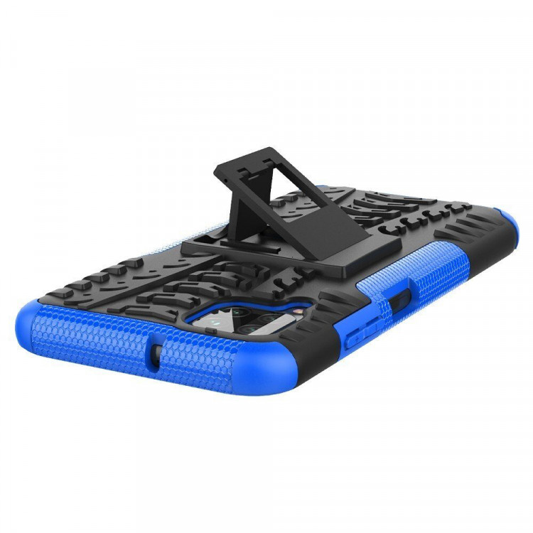 Чехол Hybrid Armor для Huawei P40 lite (черный + голубой)