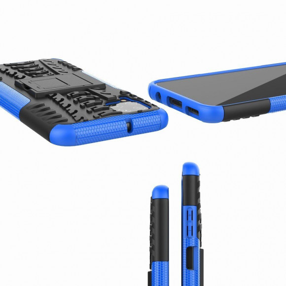 Чехол Hybrid Armor для Huawei P40 lite (черный + голубой) Чехол Hybrid Armor для Huawei P40 lite (черный + голубой)