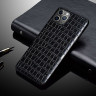 Чехол из искусственной крокодиловой кожи для iPhone 13 (черный)