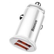 Автомобильное зарядное устройство Baseus Circular 30W Dual QC3.0 Quick Charger (белый) Автомобильное зарядное устройство Baseus Circular 30W Dual QC3.0 Quick Charger (белый)